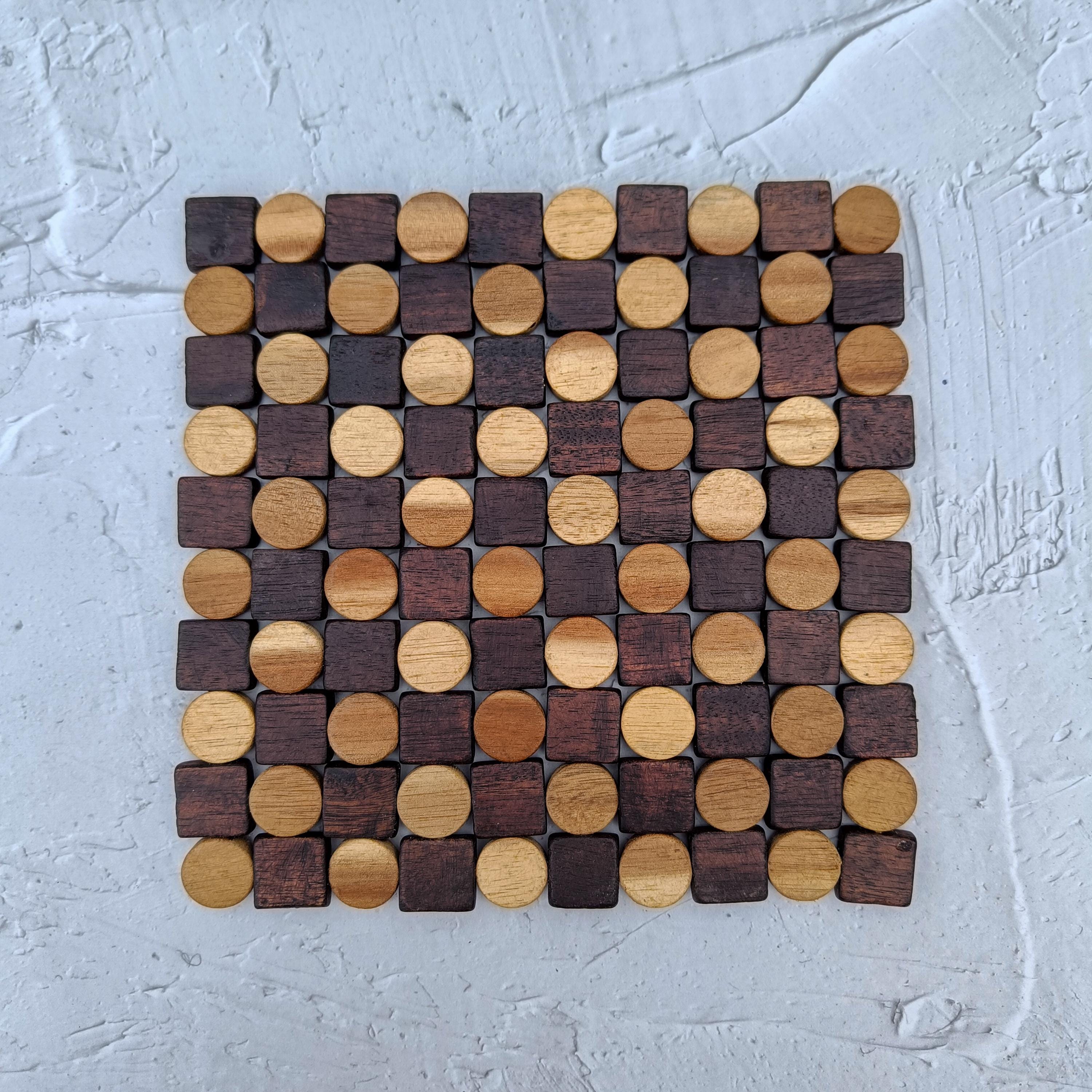 Natural Teak Wood Table Mat – 20x20cm, Handmade Foldable Placemat, Rustic Kitchen & Dining Decor, Event-Ready Coaster