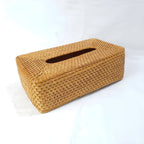 Rattan Tissue Box With Bottom Lid, Bohemian Decor