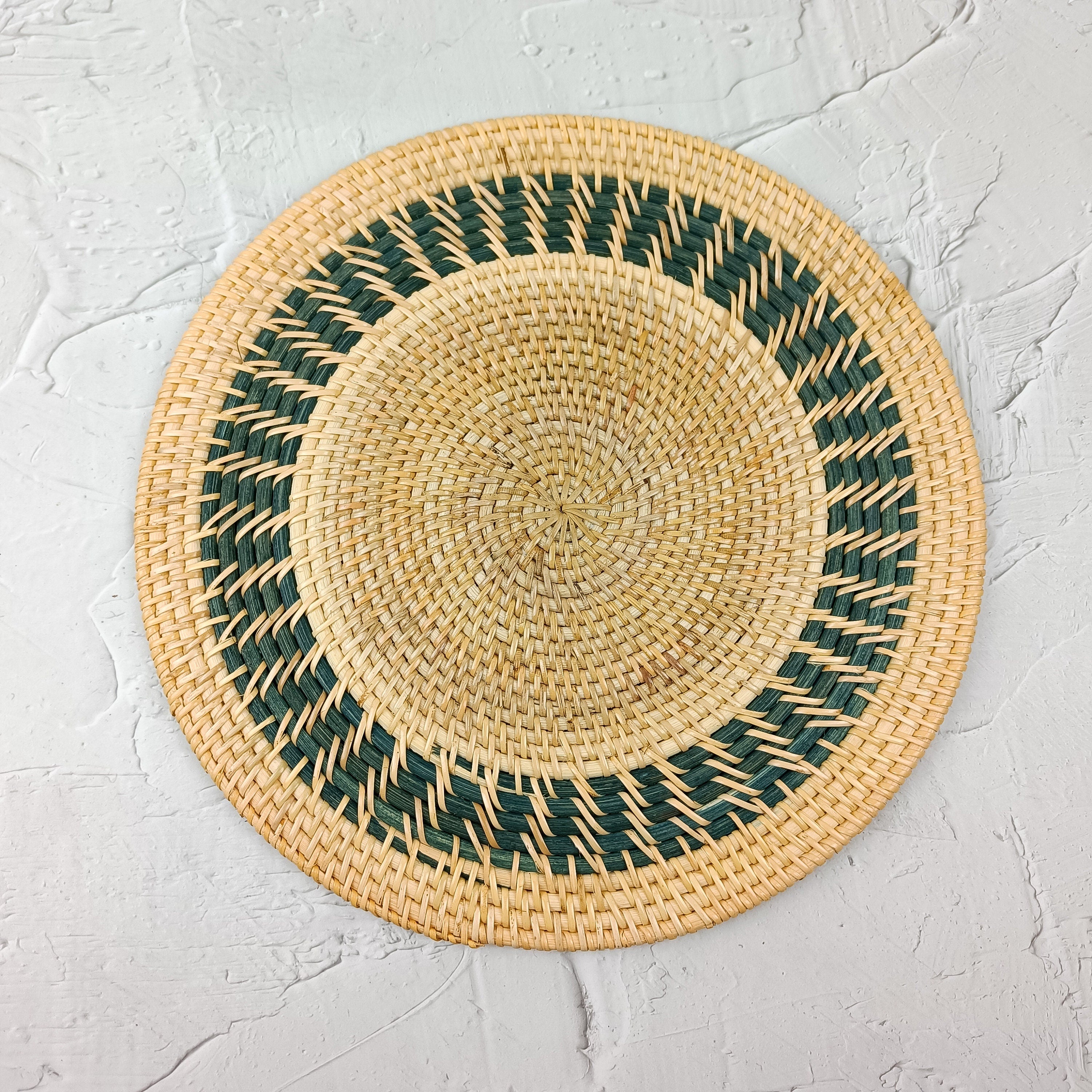 Handmade Two Tone Rattan Placemats - Set of 4