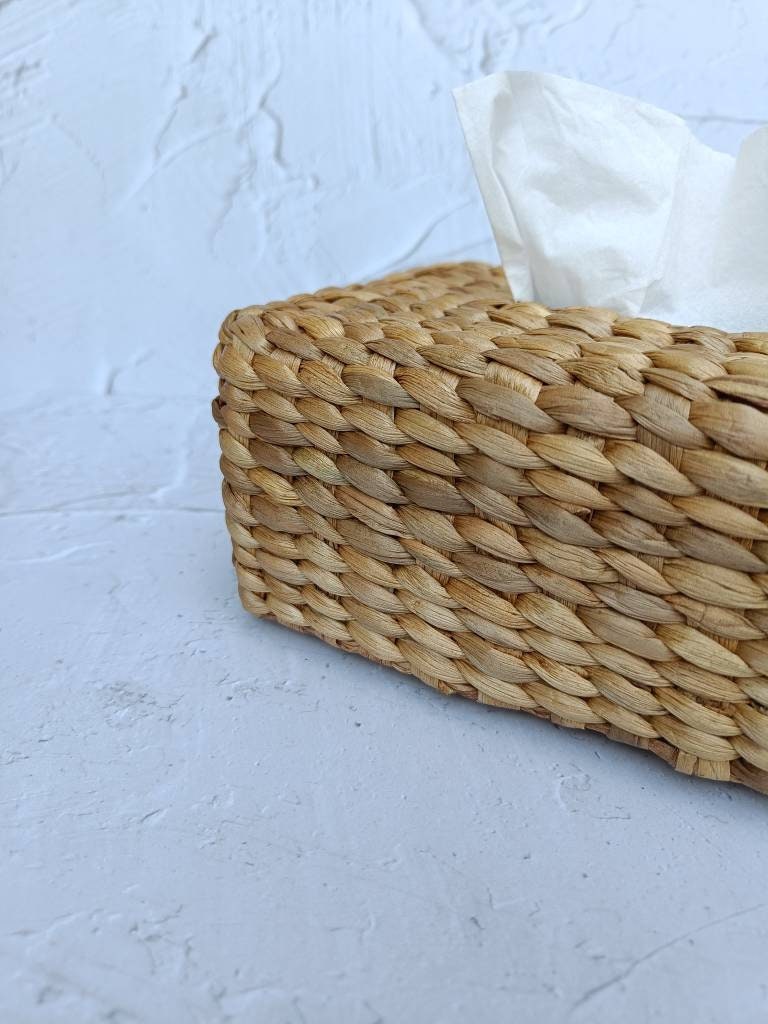 Handwoven Water Hyacinth Rectangular Tissue Box