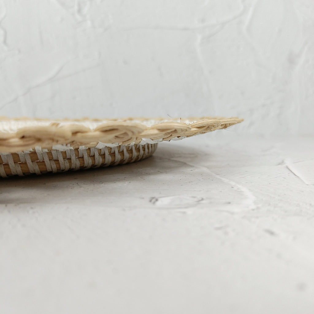 Rattan Charger Plate With Unique Side Weave Pattern